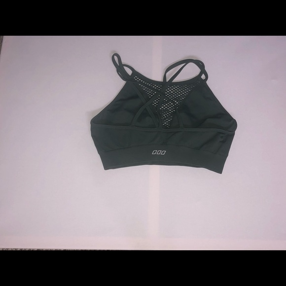 Green High Neck Cut Out Strapy Sports Bra - Picture 9 of 10